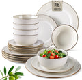 Ceramic Dinnerware Set 18 pc Embossed Stoneware - Elegant Service