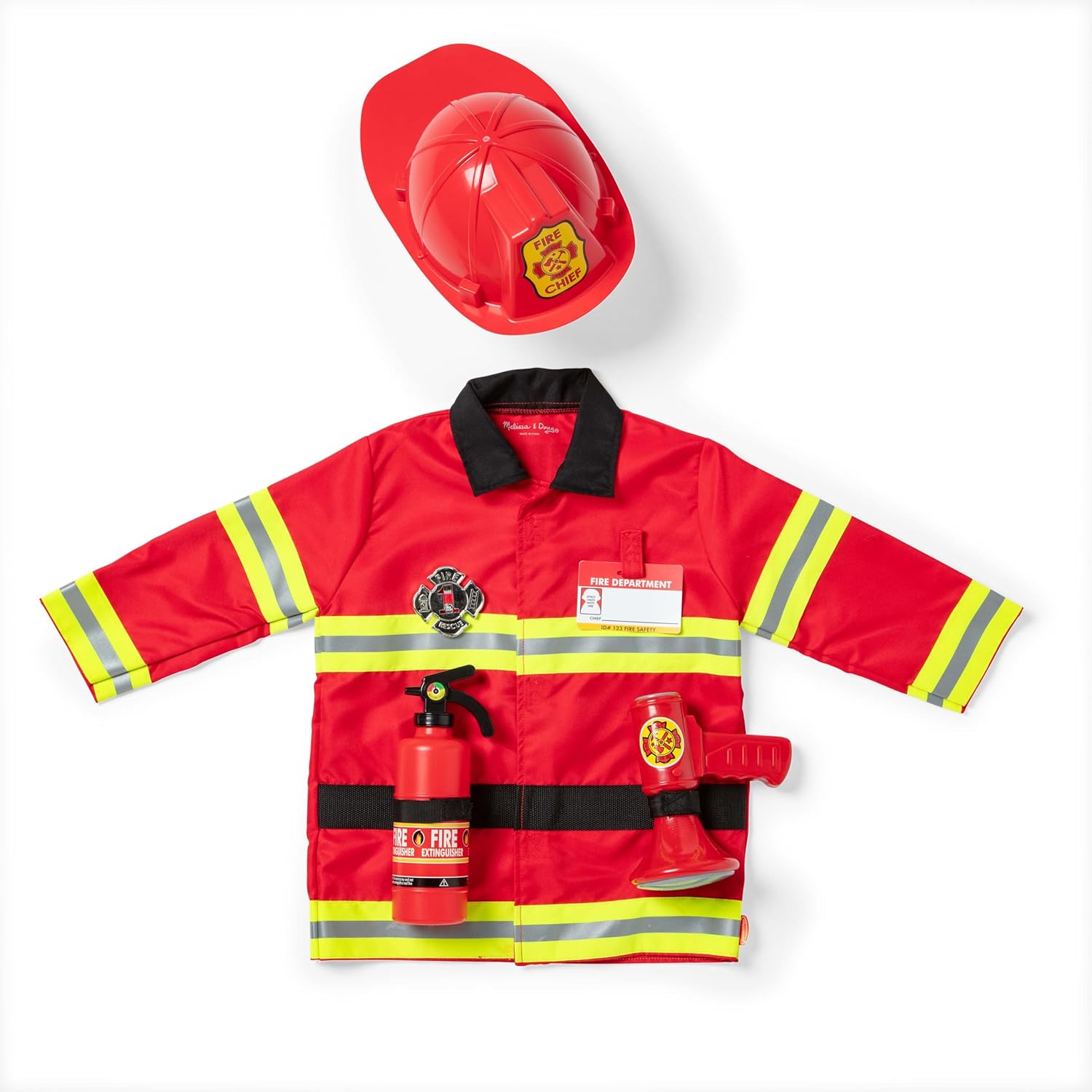 Melissa & Doug Fire Chief Role Play Costume for Kids Ages 3