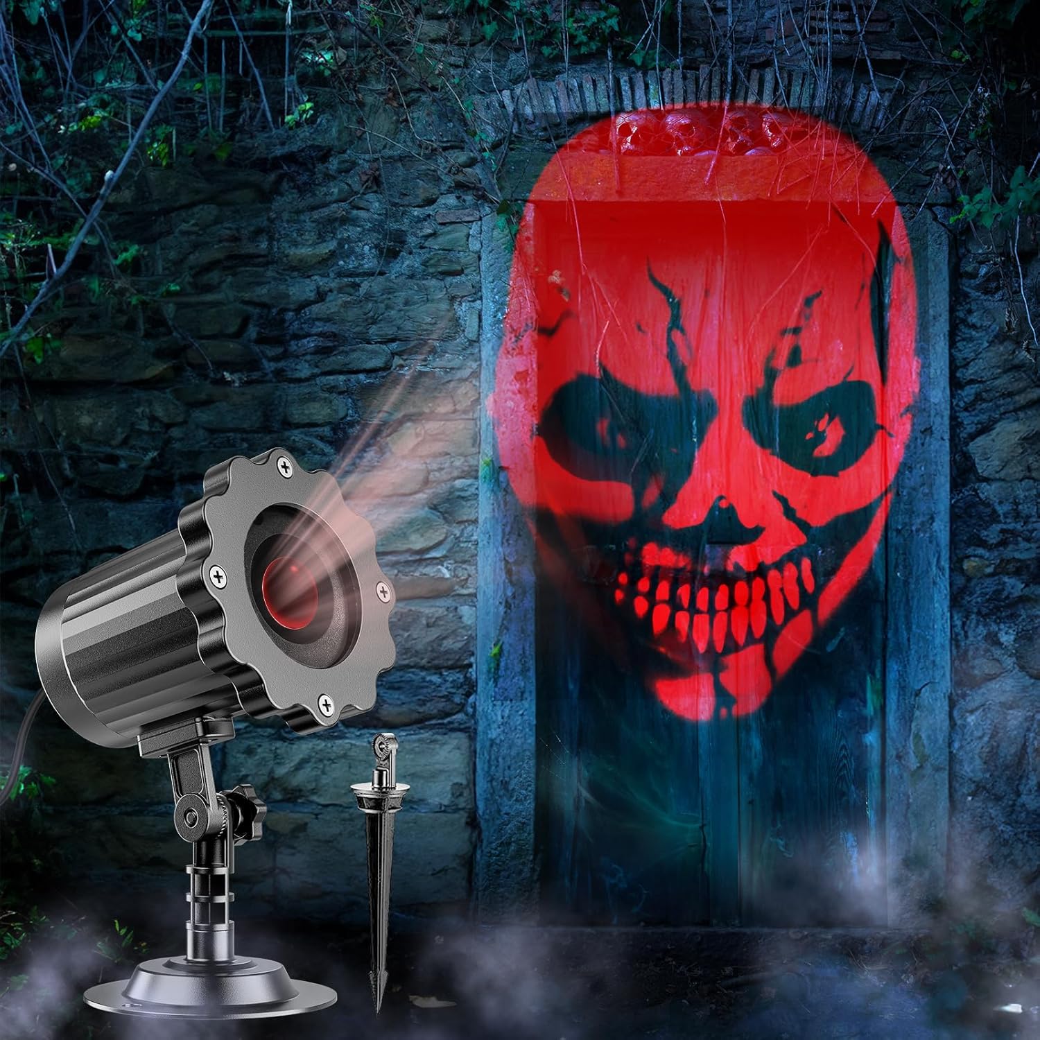 Halloween Projector Light Outdoor - 3D Dynamic Skull Decor