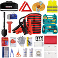 Car Emergency Roadside Tool Kit with Jumper Cable Shovel - Compact