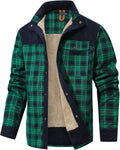 Corduroy Plaid Sherpa Lined Flannel Shirt Jacket - Warm Layering Men's