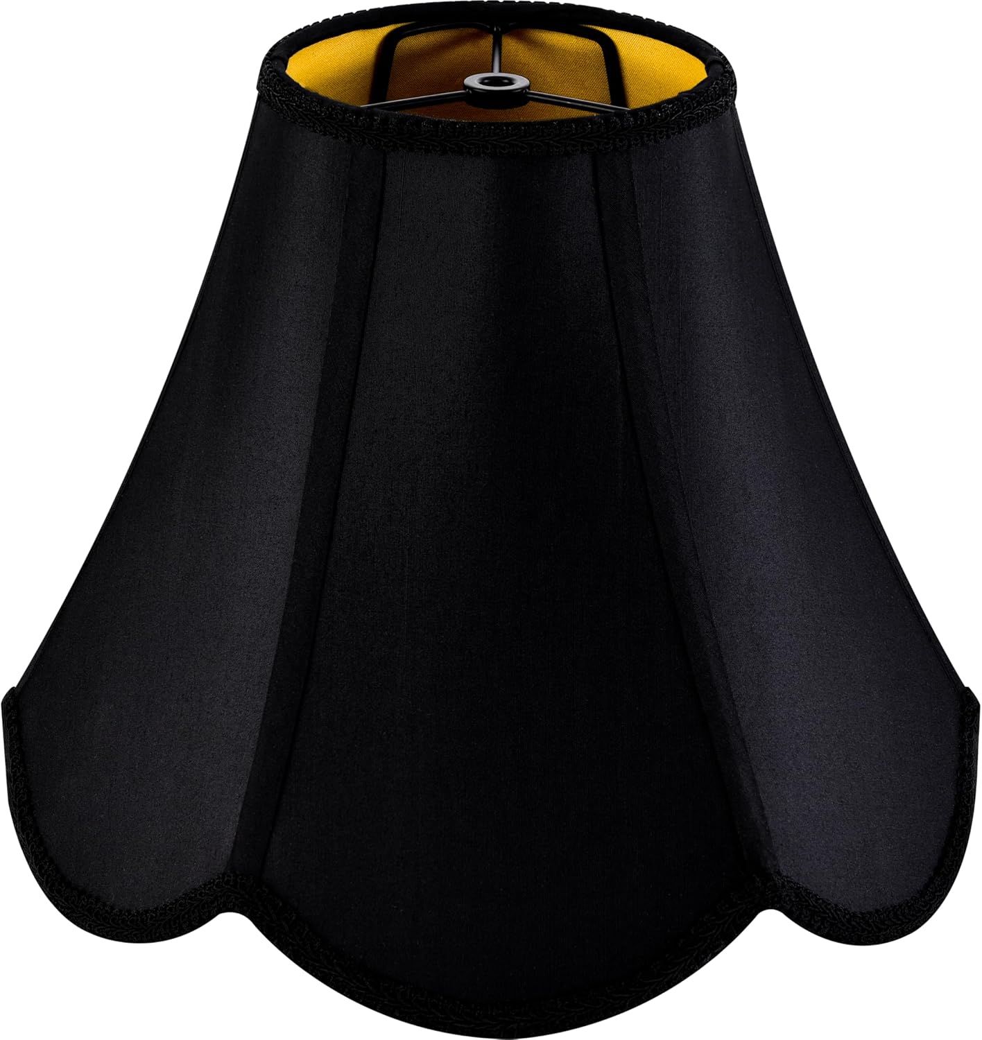 Black Bell Lamp Shades with Petal Edge Braid for Stylish Lighting