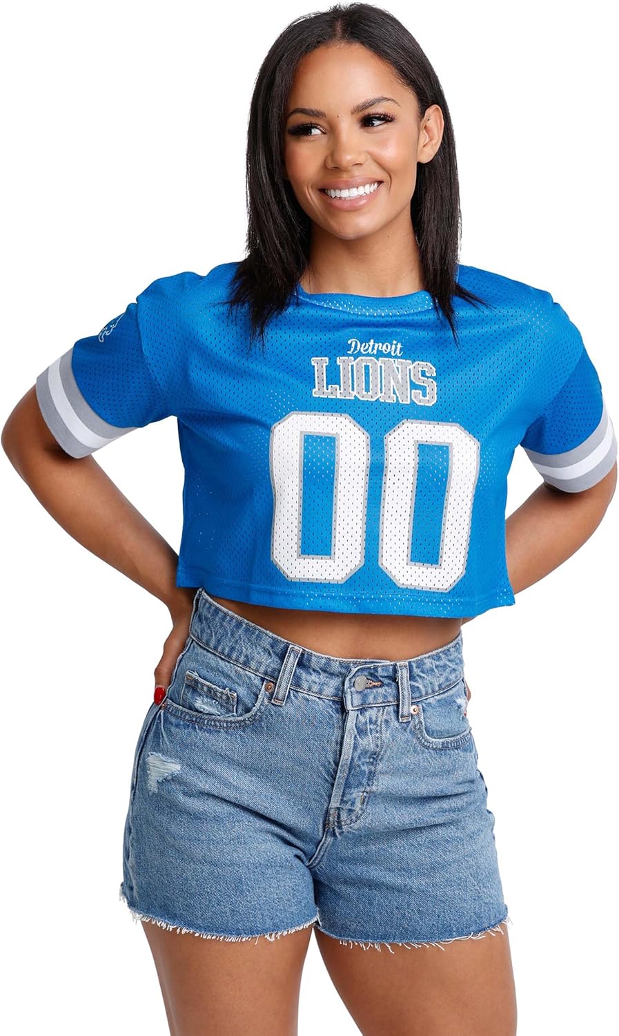 FOCO Women's NFL Ladies Fashion Gameday Jersey Mesh Crop Top
