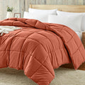 Queen Size Burnt Orange Comforter - Lightweight All-Season Comfort