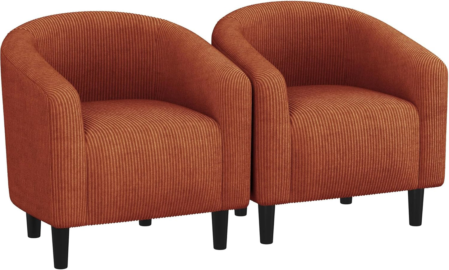 Yaheetech Accent Barrel Chair: Cozy Corduroy Club Chair