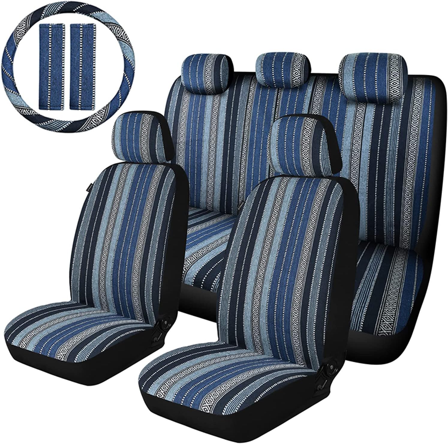 AKAUTO Baja Saddle Blanket Car Seat Covers Full Set for All Cars