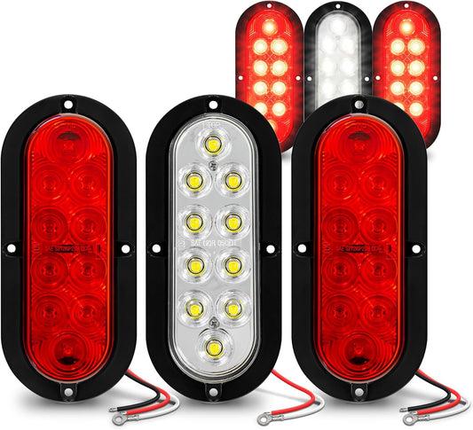 TRUE MODS 6 inch Oval LED Trailer Tail Light Kit for Safety