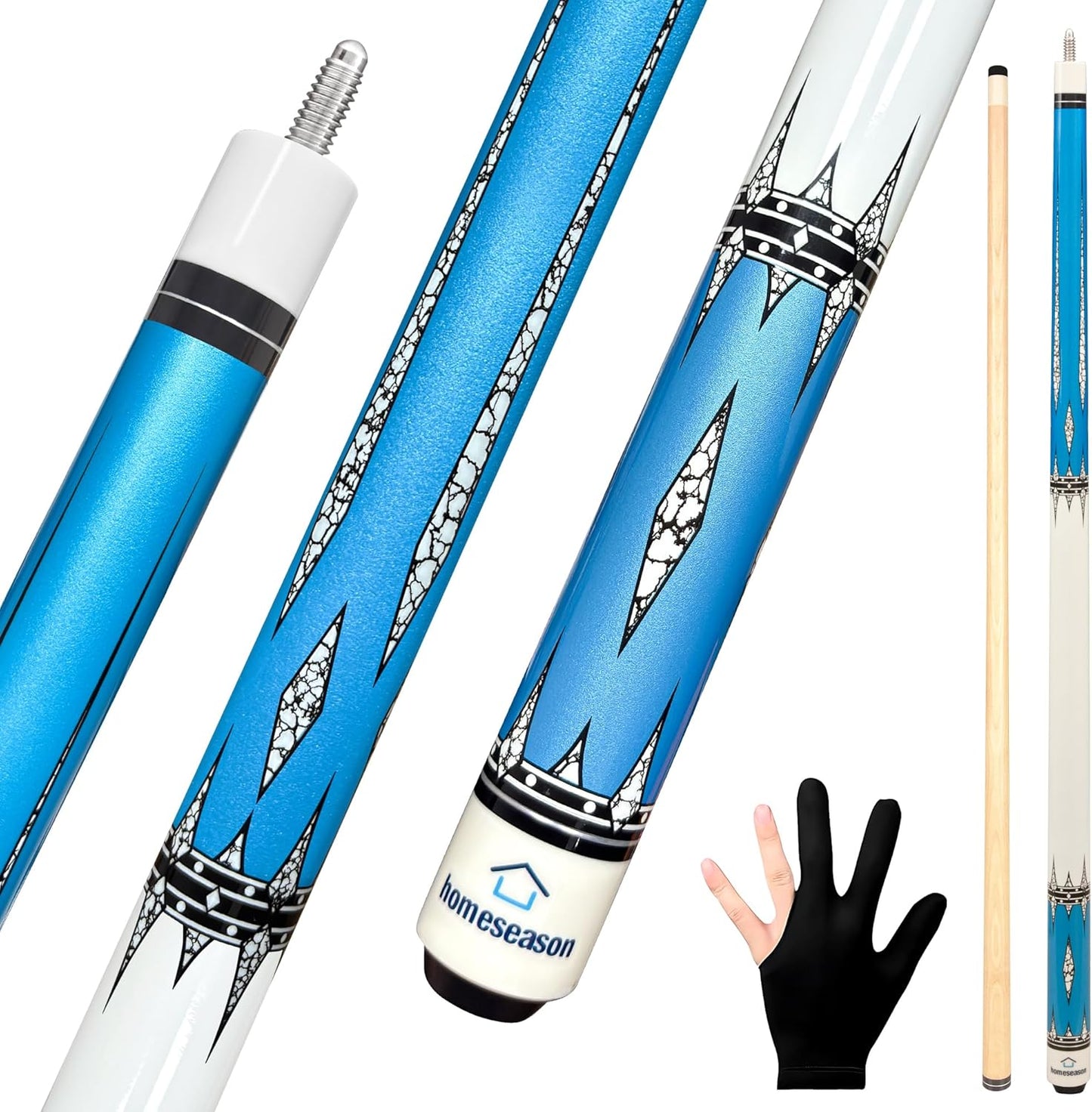 58 inch Pool Cue Stick with 13mm Tip for Beginners and Home Use