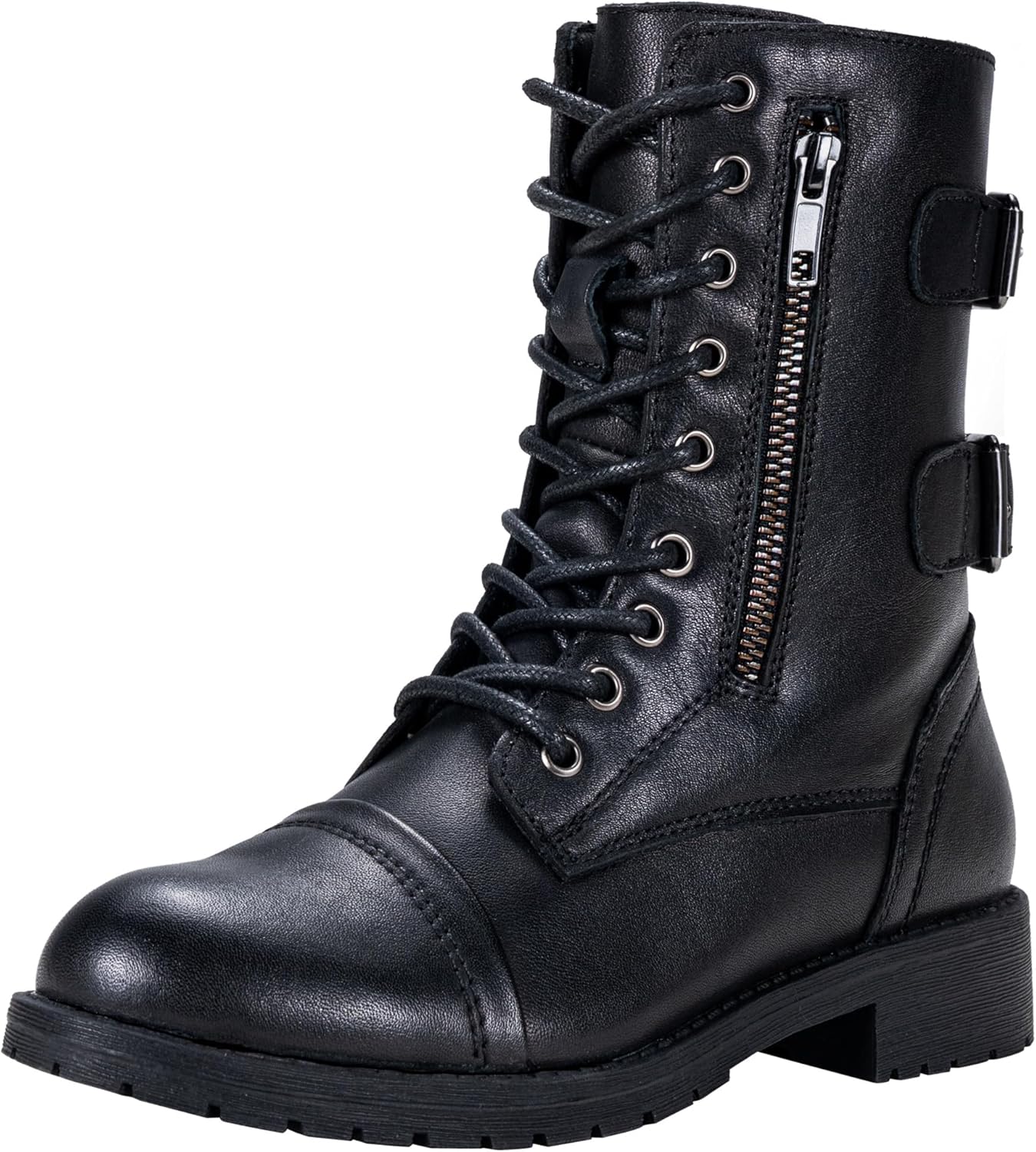 Vepose Women's Combat Boots with Wallet Pocket for Versatile Wear