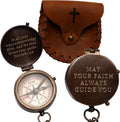 Baptism Gifts for Boys Engraved Compass with Scripture - Keepsake