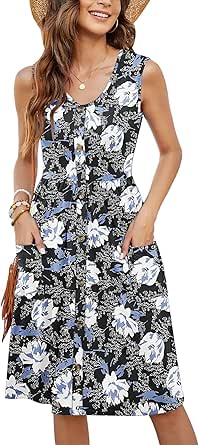 MOLERANI Women Summer Dresses Casual Loose Swing Midi Dress