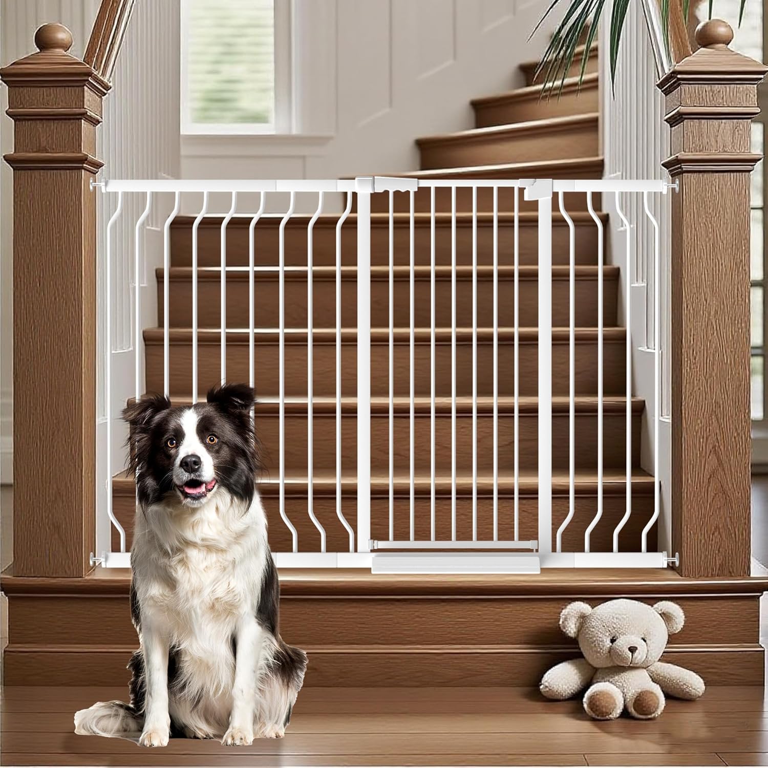 Extra Tall 40.55 in Dog Gate for Safety in Doorways and Stairs