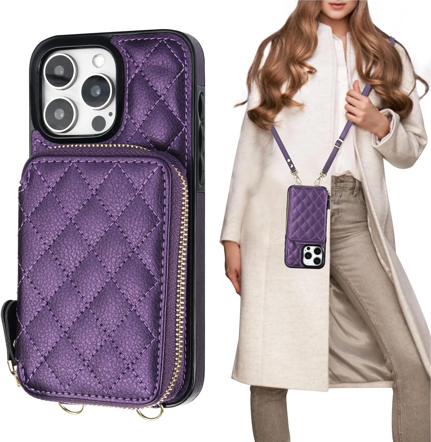 Bocasal Crossbody Wallet Case for iPhone 15 Pro Max - Stylish & Secure