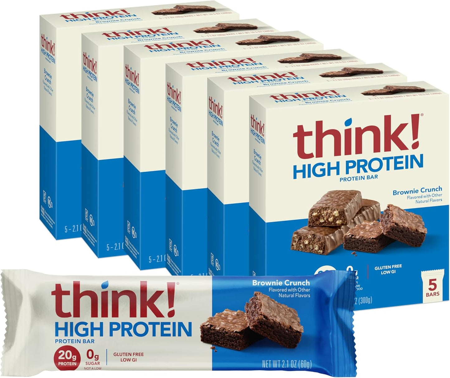 think! Protein Bars Brownie Crunch - High Protein Snack Treat