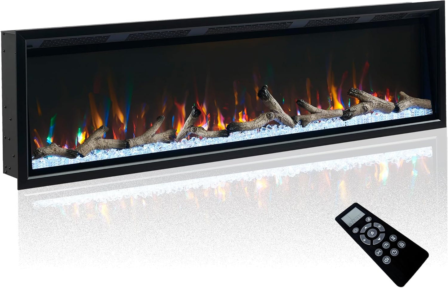 Modern 68 Electric Fireplace w/ Realistic Flames