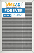 16X25x1 HVAC Furnace Air Filter - Washable Merv 8 Quality