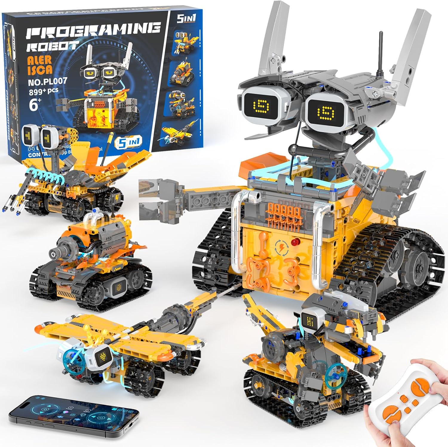 5in1 STEM Robot Building Kits for Kids 6-12, Fun Learning Toy