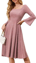 Prom Dress for Teens Sequin Formal Party Dress with Flutter Sleeves