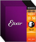 Elixir Phosphor Bronze Nanoweb 13-56 Acoustic Strings - Long Life Tone