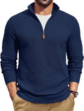 COOFANDY Men's Quarter Zip Pullover Slim Fit Sweater - Versatile