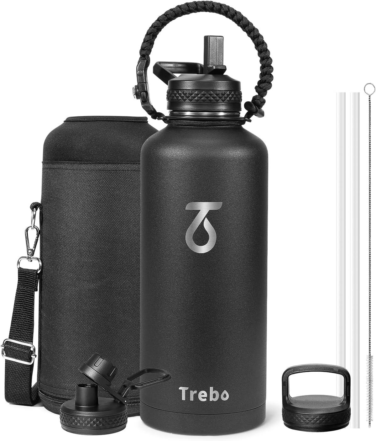 Trebo Water Bottle 87 oz with Paracord Handle for Adventurers