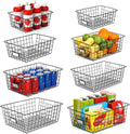Extra Large Wire Baskets 8 Set for Organizing - Pantry & Cabinet