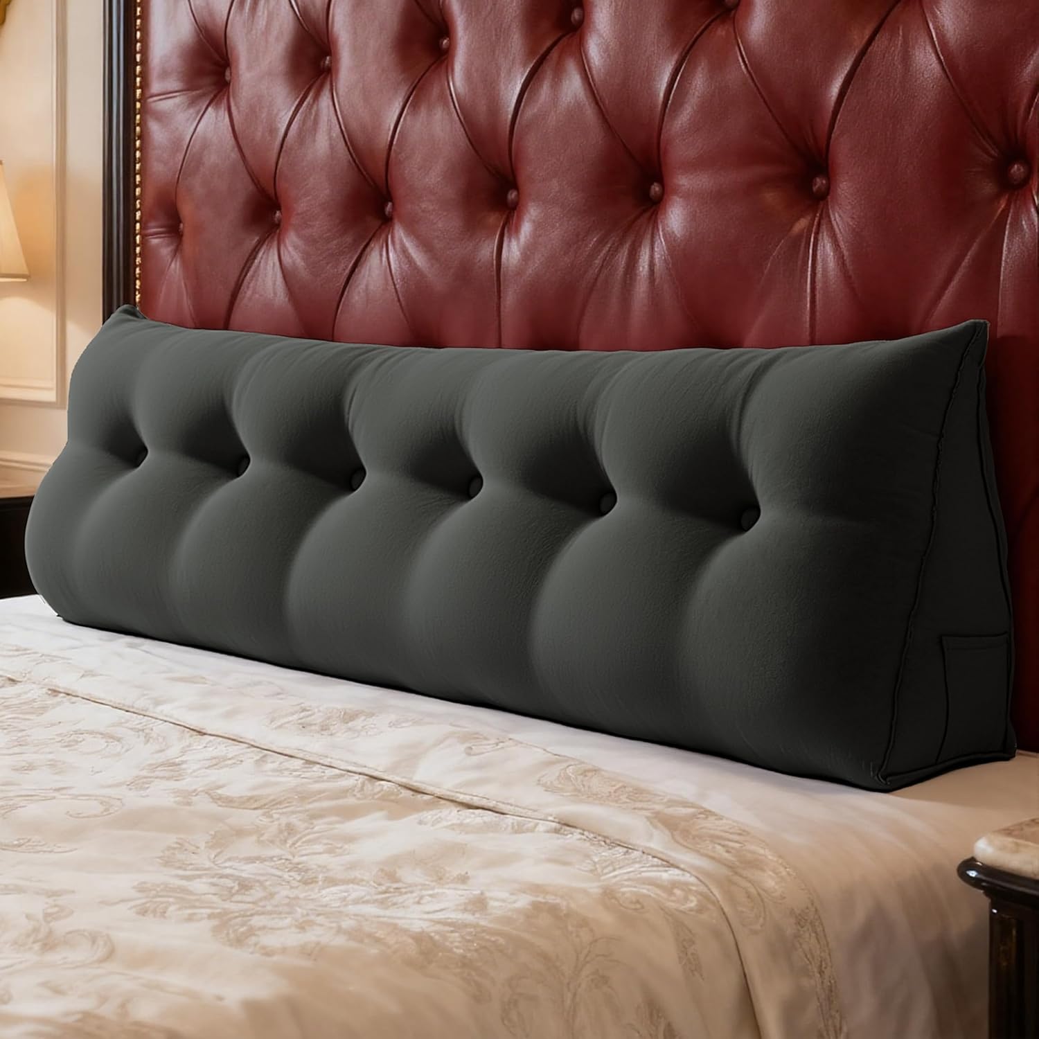 WOWMAX Triangular Bed Wedge Pillow for Headboard Comfort
