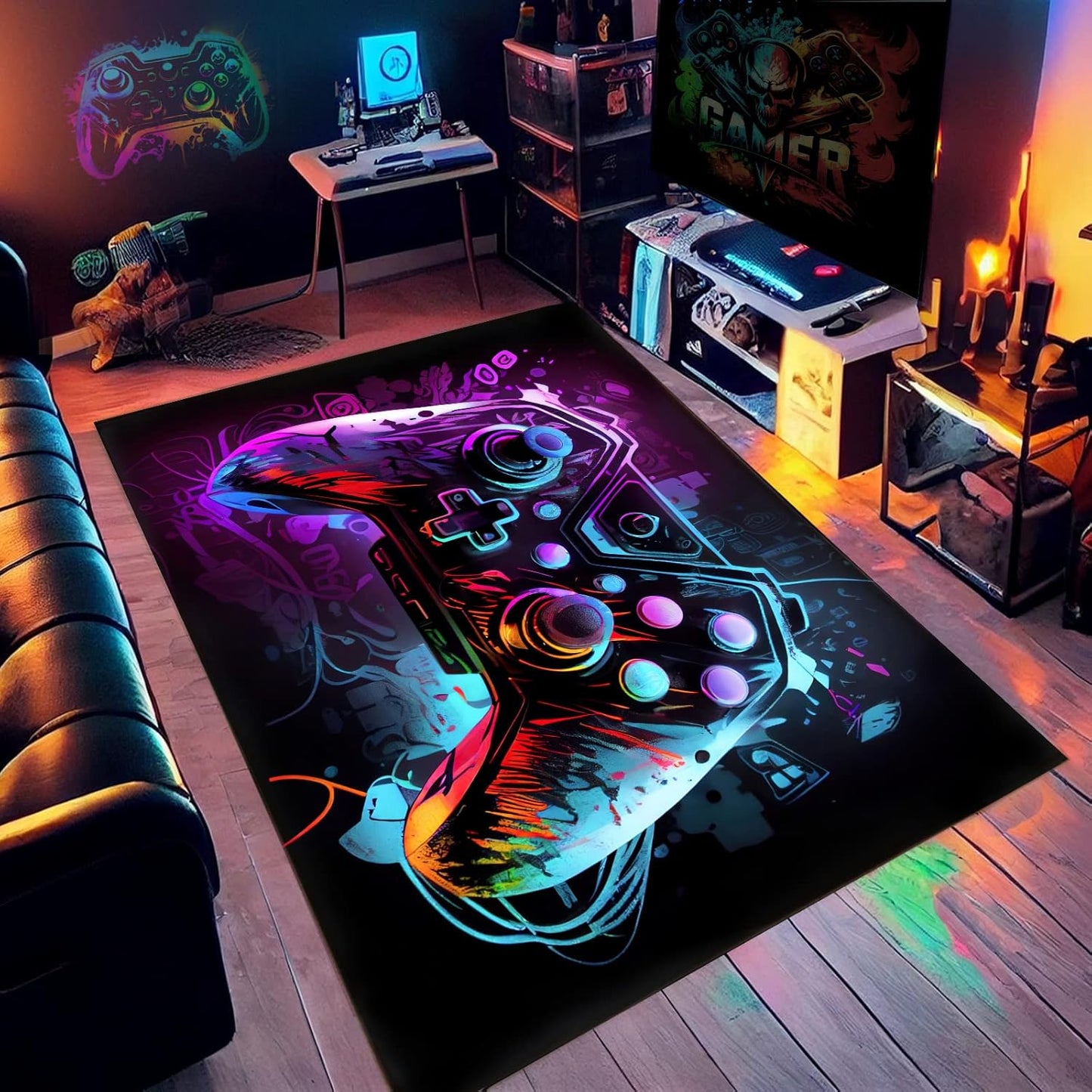 NEBOTON Game Controller Rug - Ultimate Gamer Vibe!