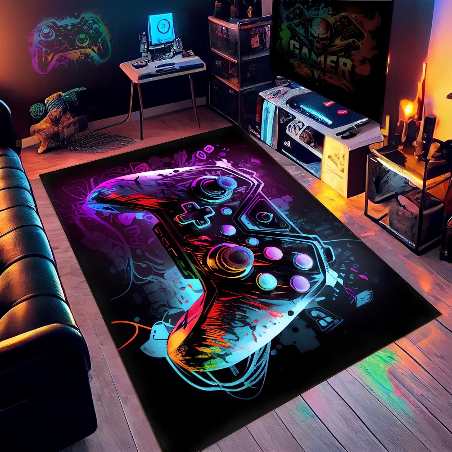 NEBOTON Game Controller Rug - Ultimate Gamer Vibe!