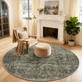 4x4 Round Bedroom Rug Washable Low Pile Non Slip - Easy Care