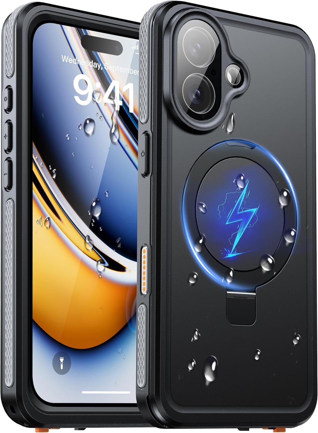 Oterkin Magnetic Waterproof iPhone 17 Case with Kickstand
