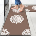 Kitchen Mats for Floor Brown 2PCS - Soft Anti Fatigue Cushioned Mats