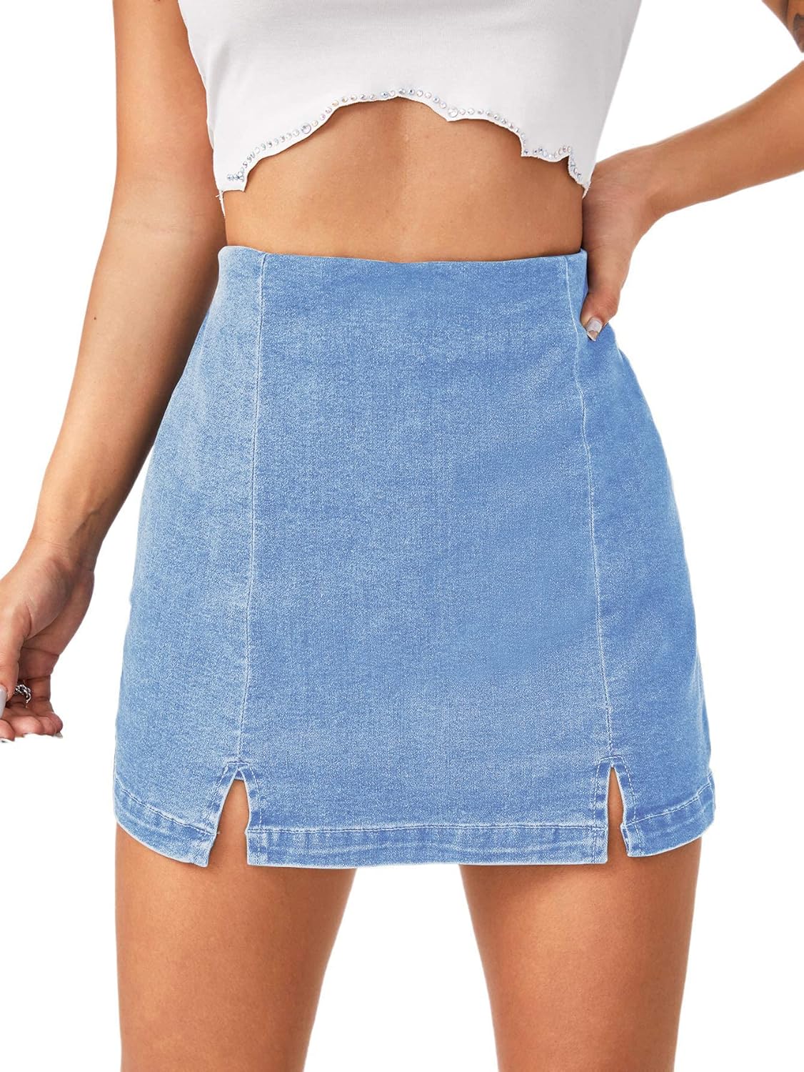 Floerns Women's Casual High Waist Denim Skorts for All Occasions