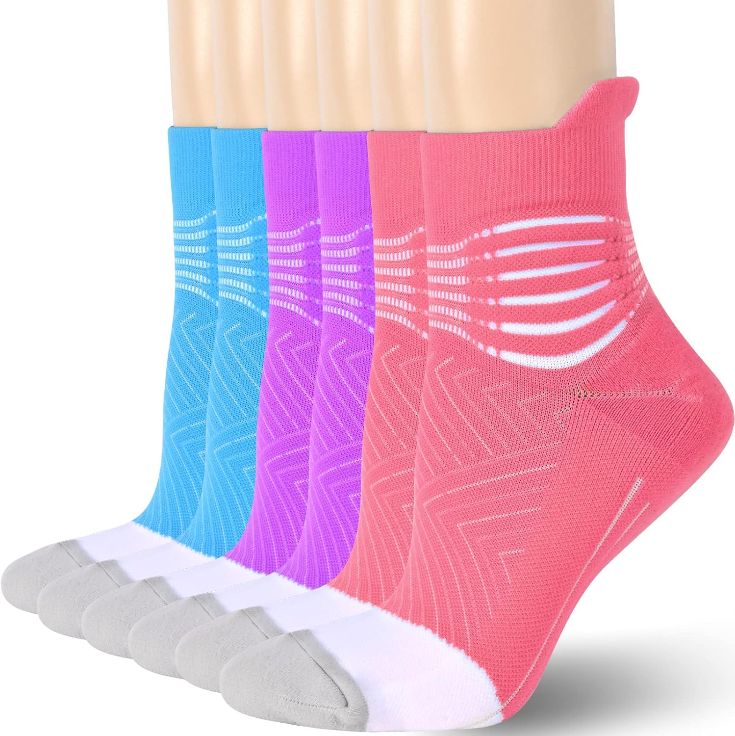 IRAMY Women's Coolmax Compression Ankle Socks - Plantar Fasciitis Relief