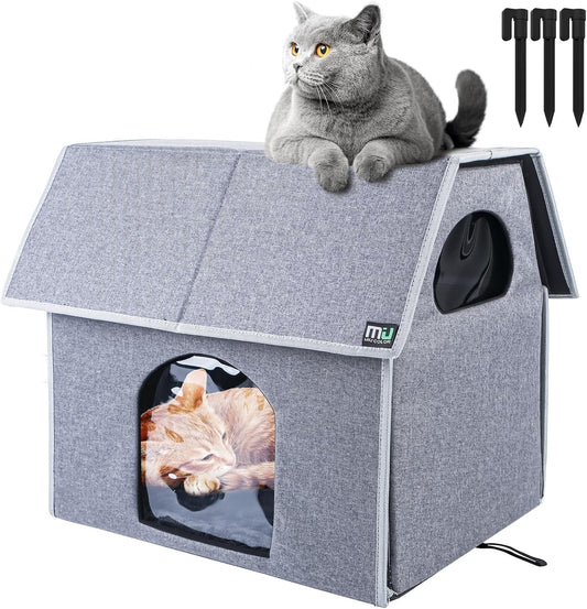 Large Weatherproof Cat House for Outdoor Cats and Pets