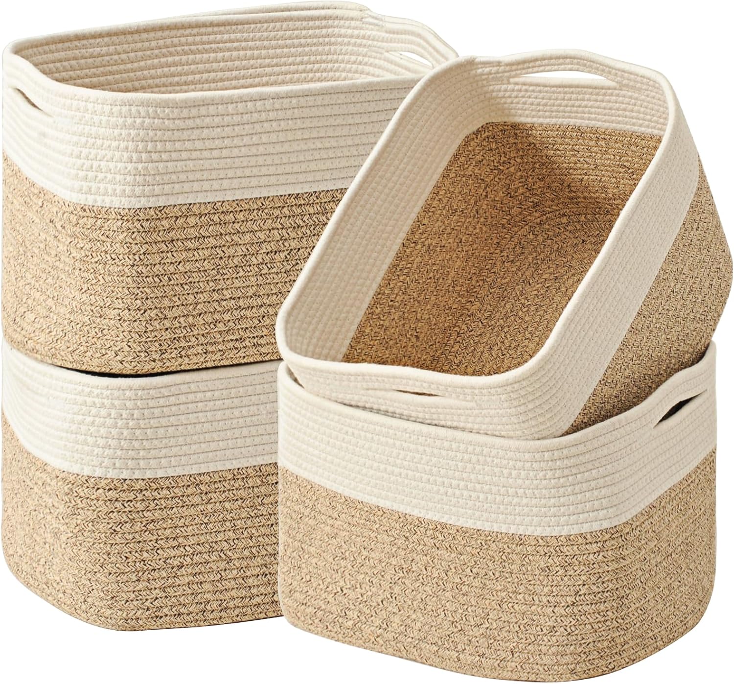 Woven Cotton Rope Storage Baskets for Organizing Your Home