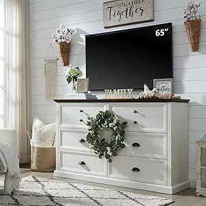 Farmhouse Dresser for Bedroom with 6 Drawers by SinCiDo