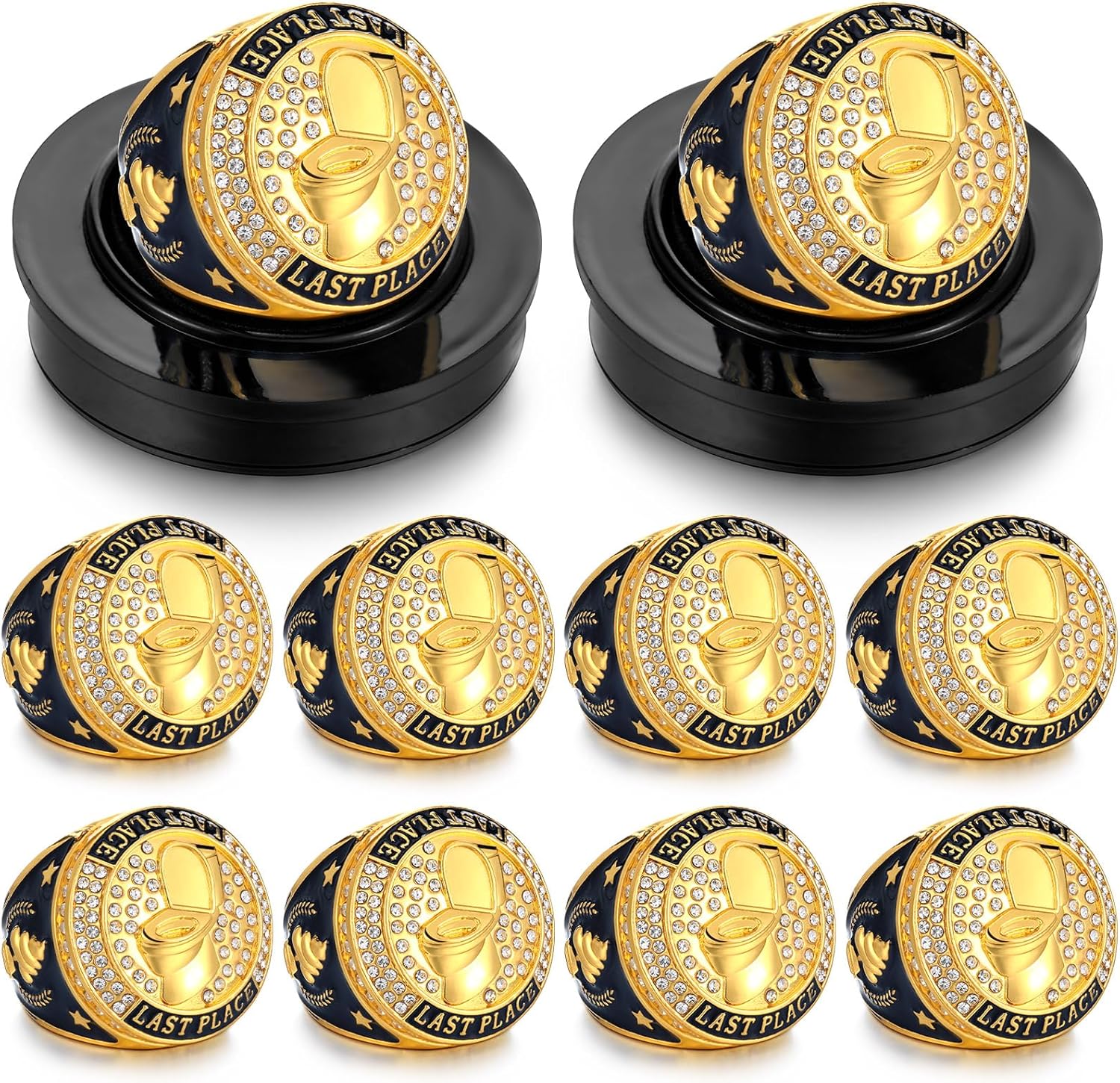 10pcs Last Place Loser Champion Trophy Rings for Fun Awards
