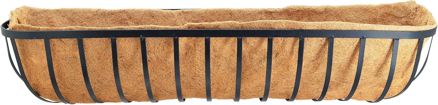 1531 Solstice Series Wall Trough Planter - 48-Inch Black Design