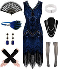 1920s Dresses for Women Flapper Dress Set with Feather Headband