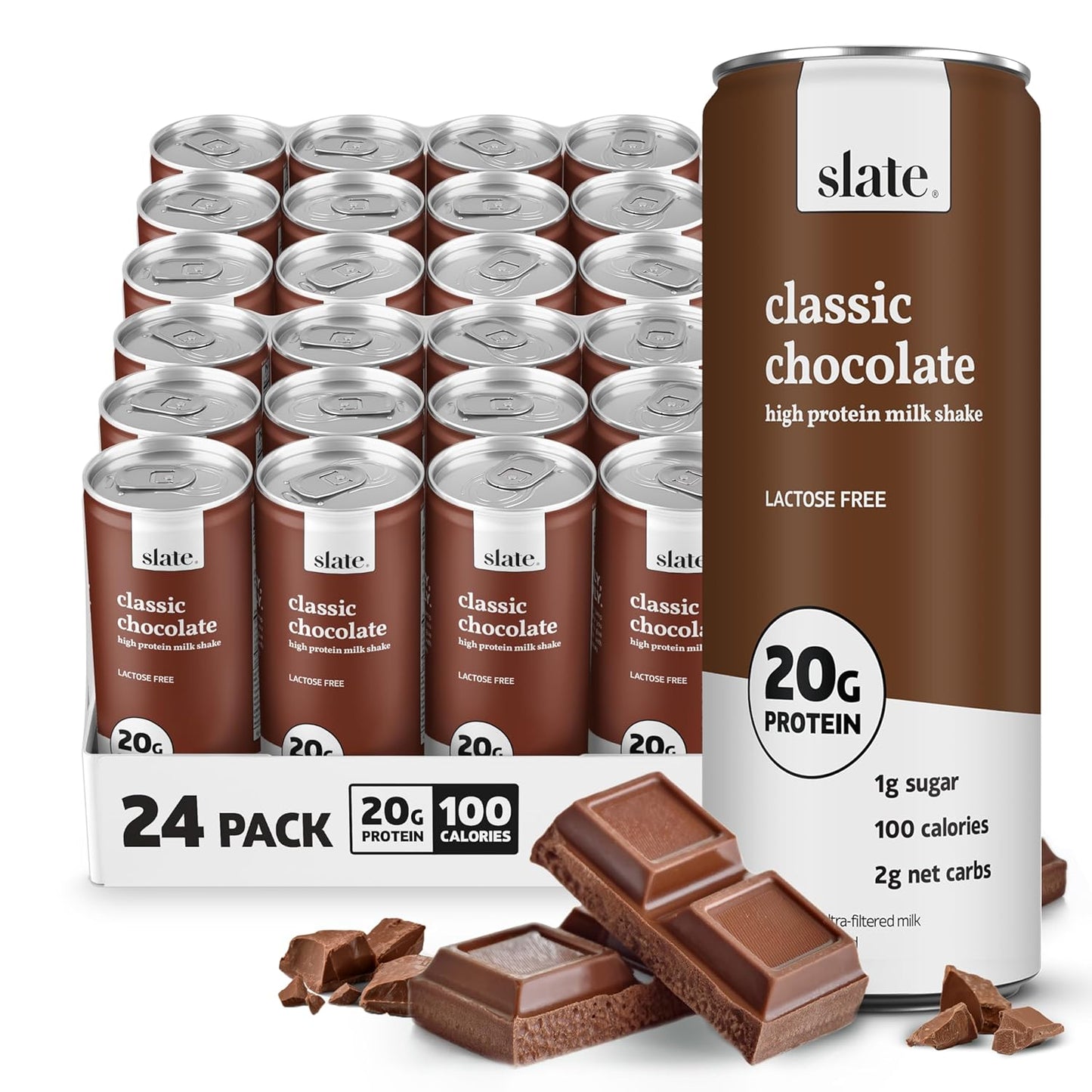 Slate High Protein Classic Chocolate Milk Shake - 20g Protein
