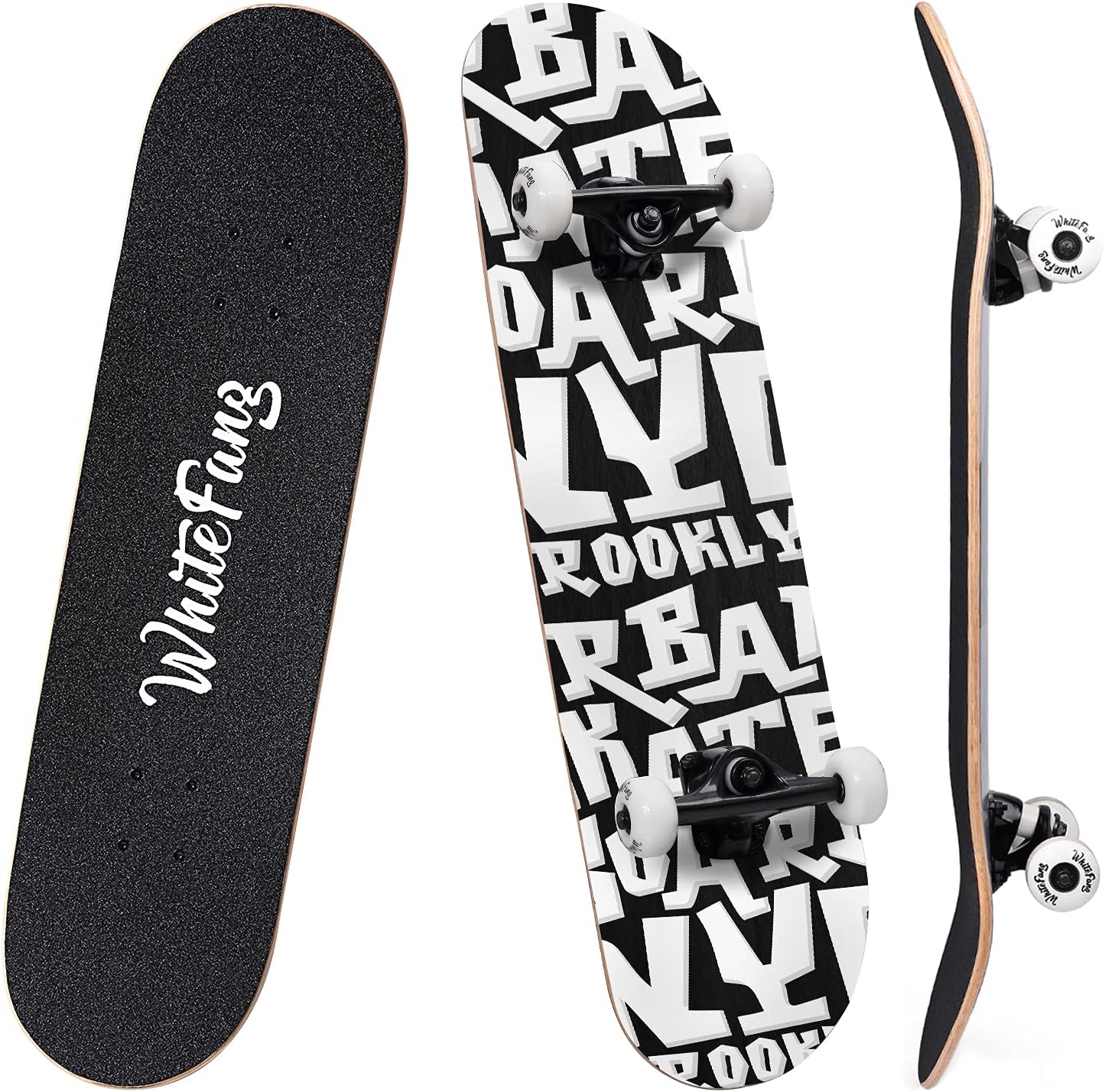 WhiteFang Complete Skateboard for Beginners, 31 x 7.88 in