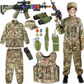 GIFTINBOX Army Costume for Boys Kids Military Set - Realistic Play