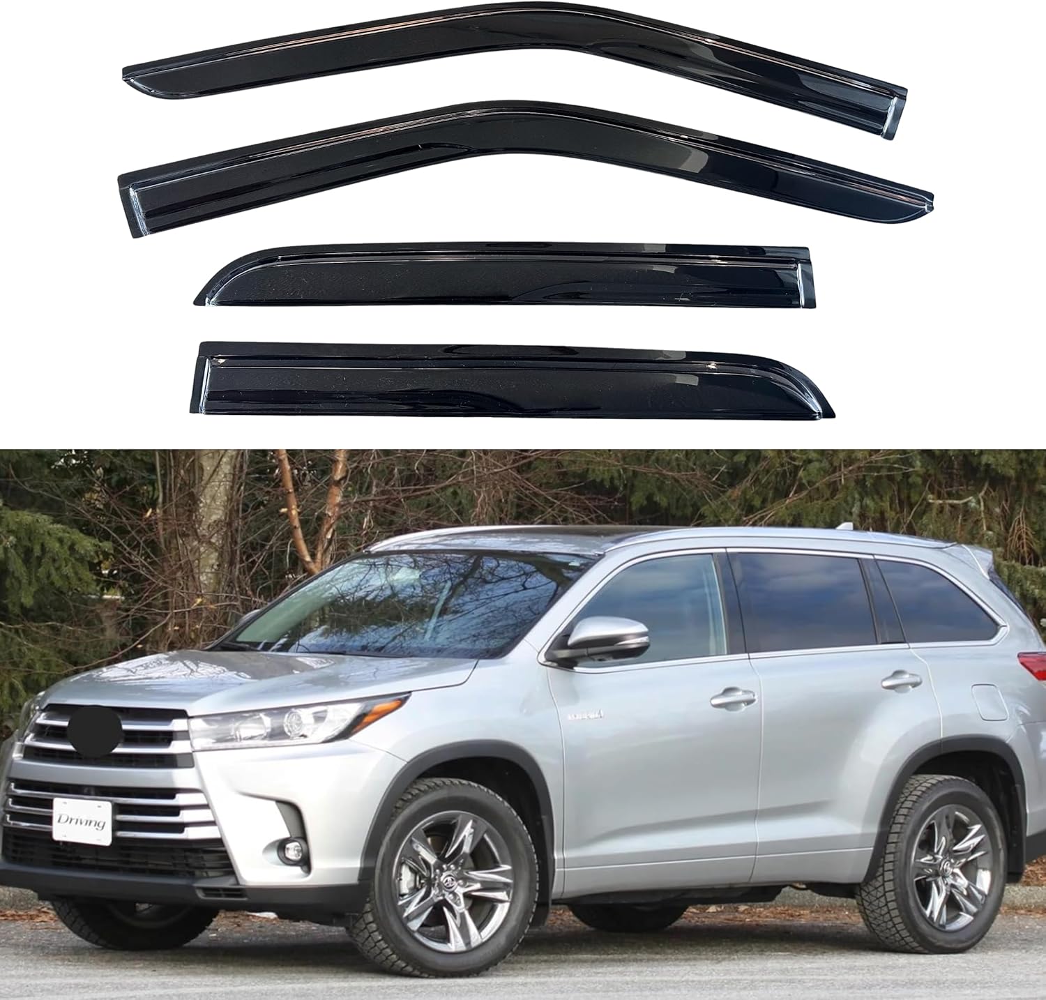 KPY Window Visor Rain Guard for Toyota Highlander 2014-2019