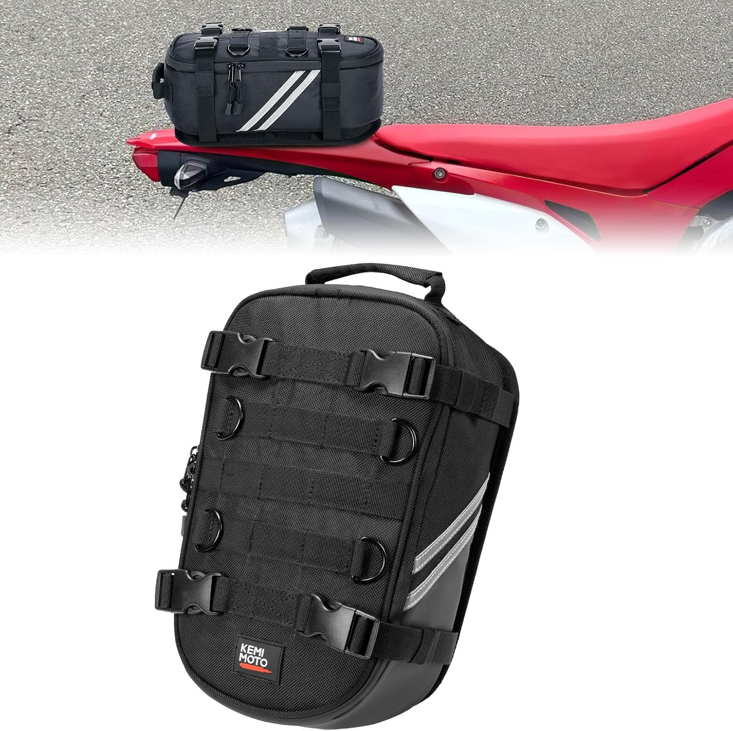 KEMIMOTO Motorcycle Rear Fender Tail Bag for Off-Road Adventures