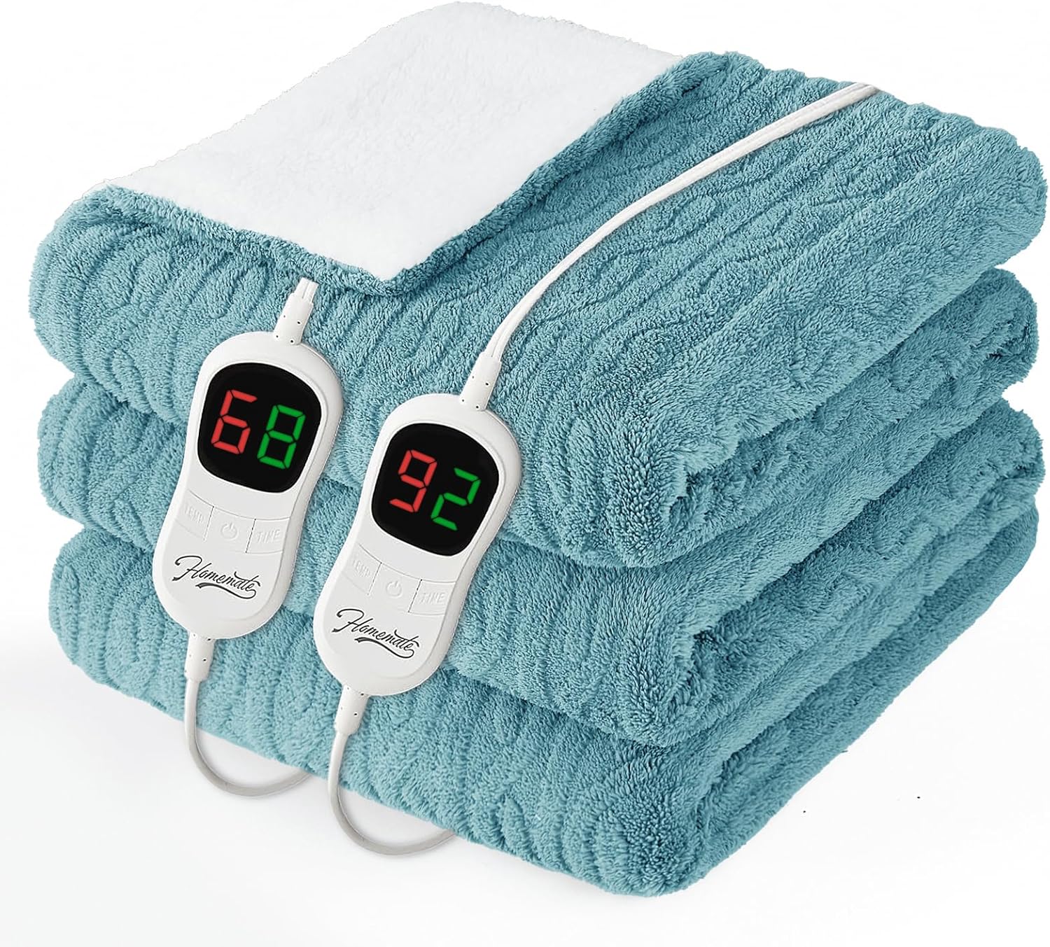 Homemate Electric Heated Blanket Queen - Soft Flannel Comfort