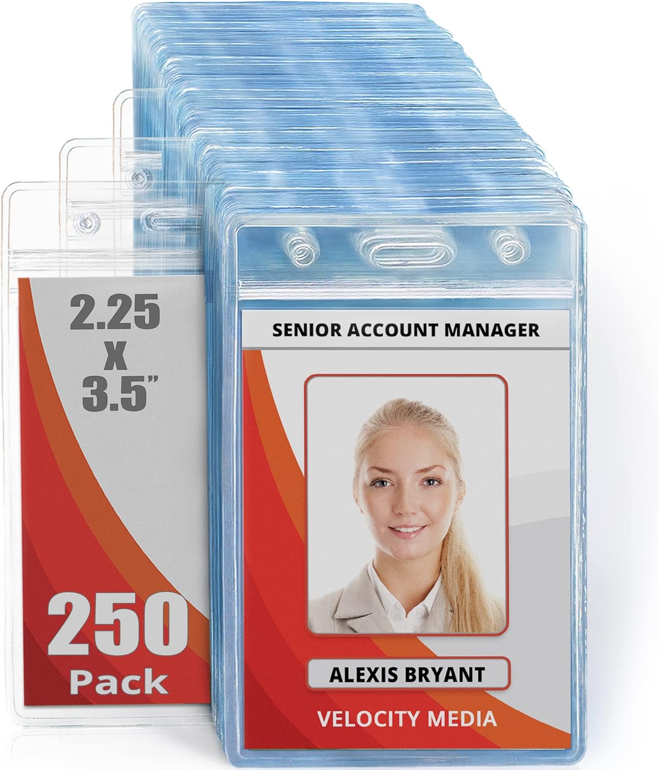 Mifflin Plastic Waterproof ID Badge Holders for Events and More