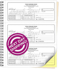 Custom 8.5in x 7in Carbonless NCR Books (3 Per Page) - 2-Part