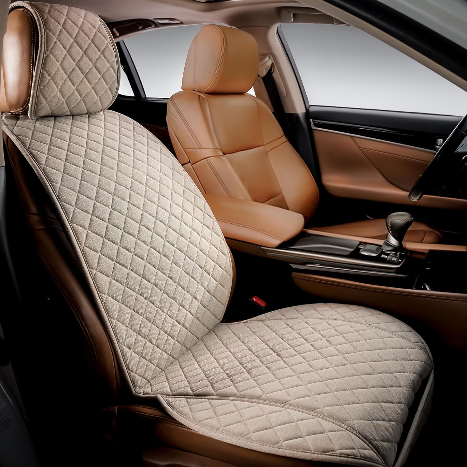 IVICY Linen Car Seat Cover - Non-Slip Soft & Breathable Design