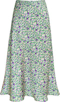 Satin High Waist A Line Midi Skirt - Flattering Everyday Flair